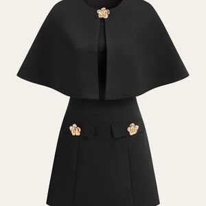 ✨Commense✨ Black Dress with Floral Accents